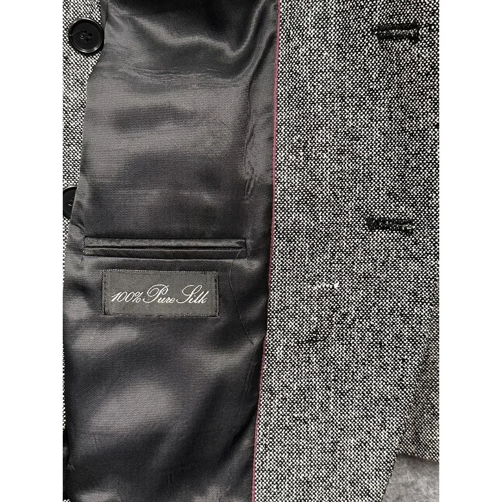 Vintage Roberto Vasalli 100% Silk Tweed Sport Coat Mens R42 Gray Yugoslavia‎